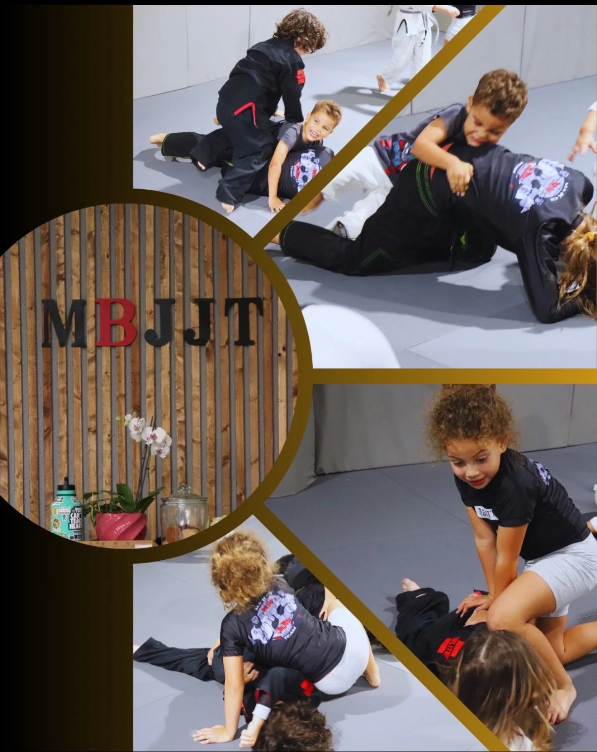 Students drilling Brazilian Jiu-Jitsu positions on the mats at Tampa BJJ